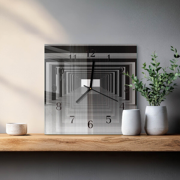Wanduhr aus glas 3D-Tunnel