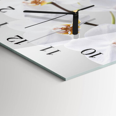 Wanduhr aus glas Orchidee