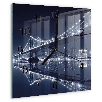 Wanduhr aus glas Brücke