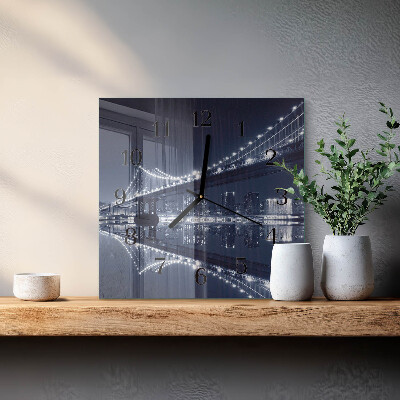 Wanduhr aus glas Brücke