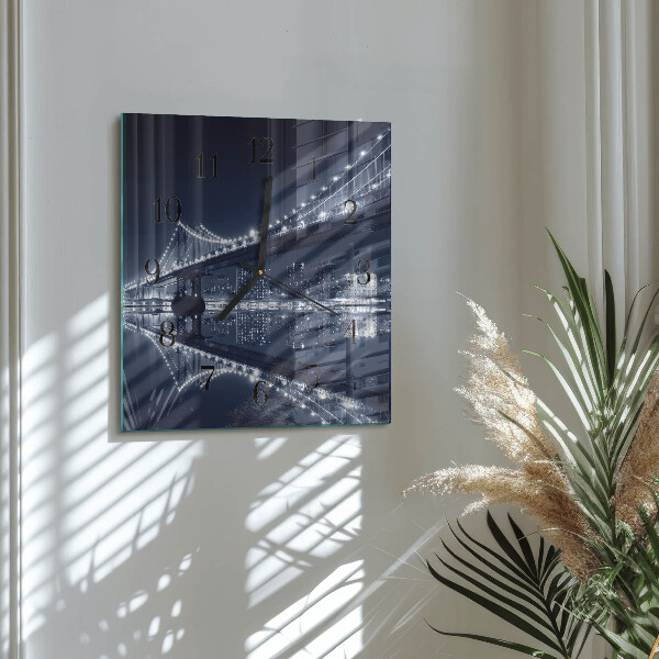 Wanduhr aus glas Brücke