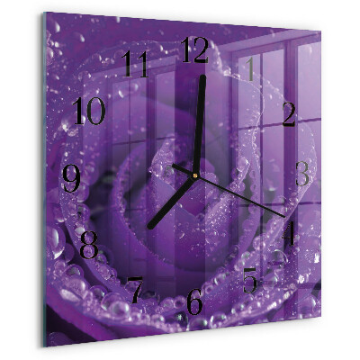 Wanduhr aus glas Rose