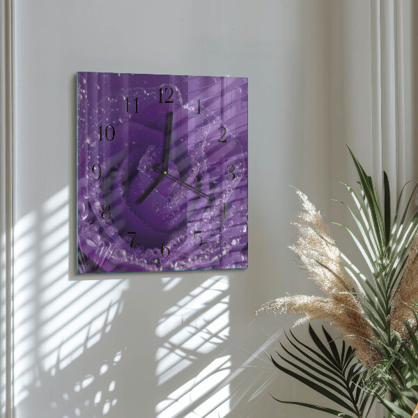 Wanduhr aus glas Rose