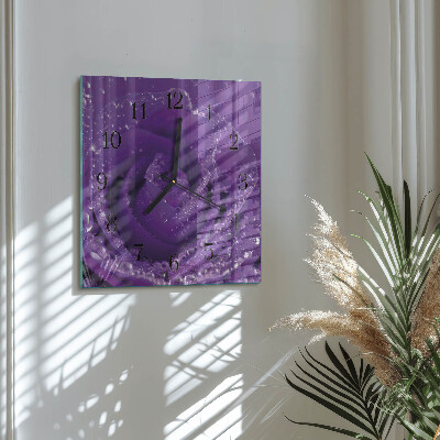 Wanduhr aus glas Rose