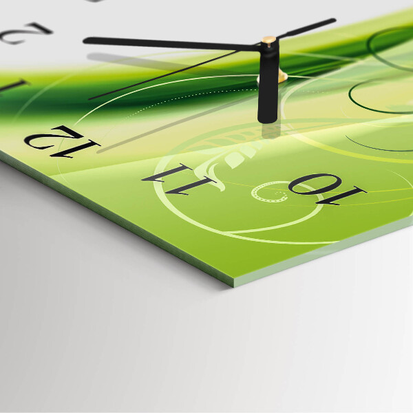 Wanduhr aus glas Blumenmuster