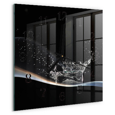 Wanduhr aus glas Wasser