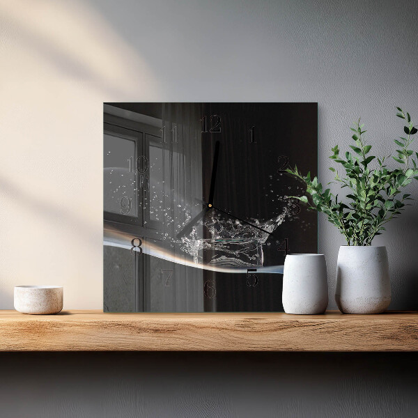Wanduhr aus glas Wasser