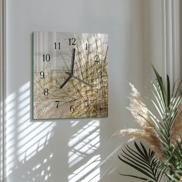 Wanduhr aus glas Strandgras