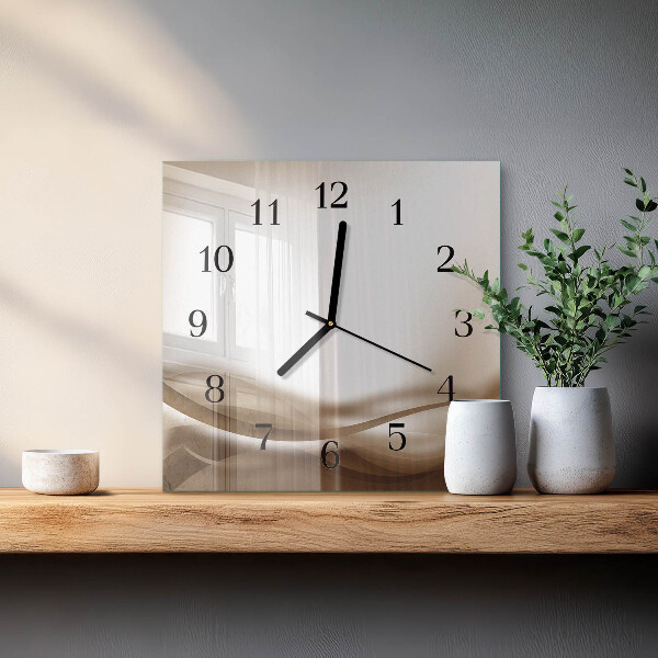 Wanduhr aus glas Abstrakte Linien