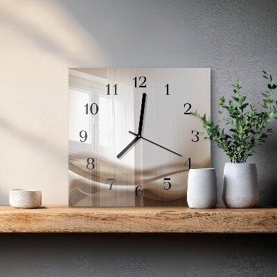 Wanduhr aus glas Abstrakte Linien