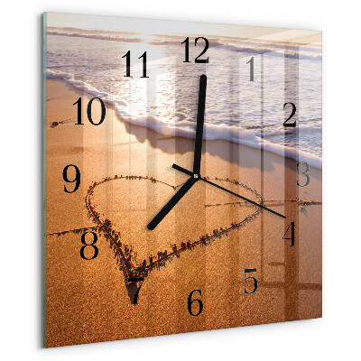 Wanduhr aus glas Herz des Strandes