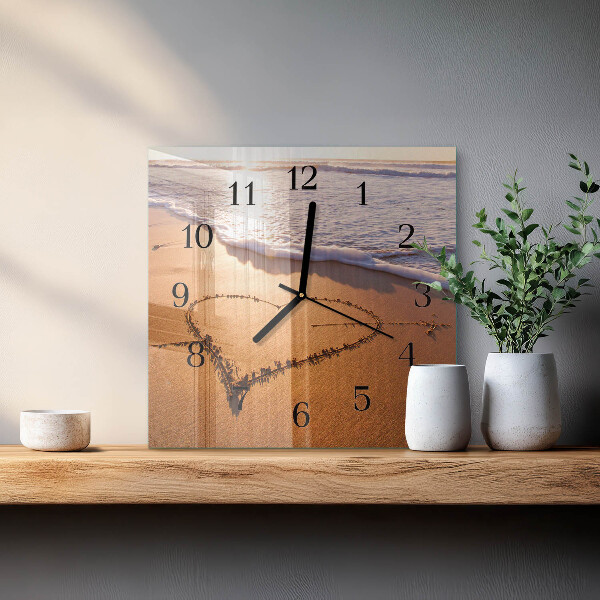 Wanduhr aus glas Herz des Strandes
