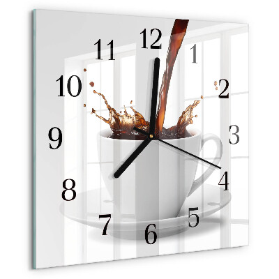 Wanduhr aus glas Tasse Kaffee