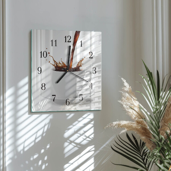Wanduhr aus glas Tasse Kaffee