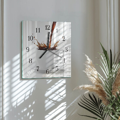 Wanduhr aus glas Tasse Kaffee