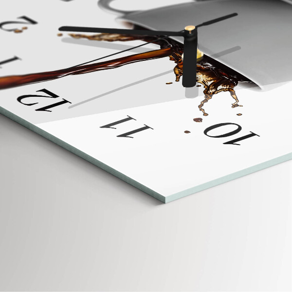 Wanduhr aus glas Tasse Kaffee