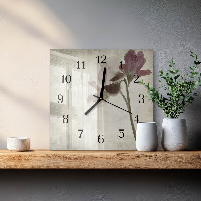 Wanduhr aus glas Vintage-Blumen