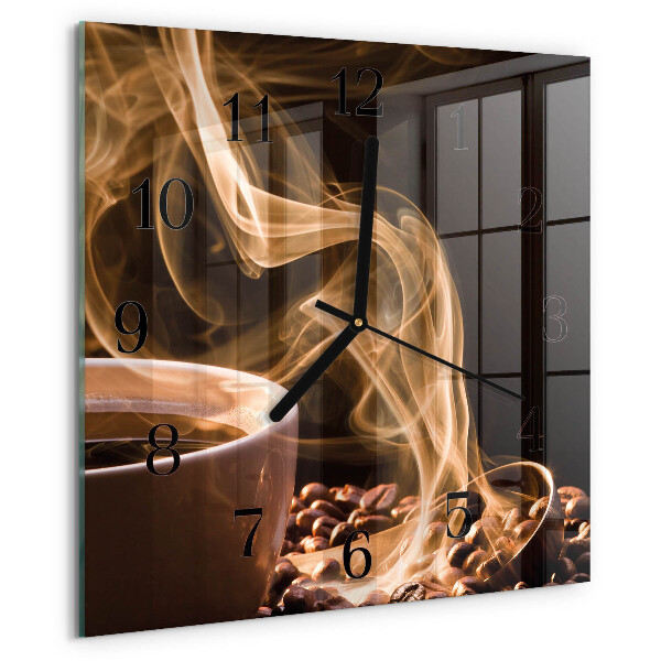 Wanduhr aus glas Tasse Kaffee