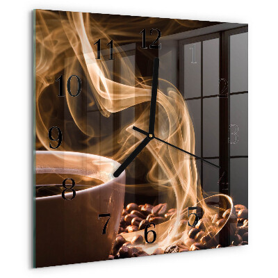 Wanduhr aus glas Tasse Kaffee