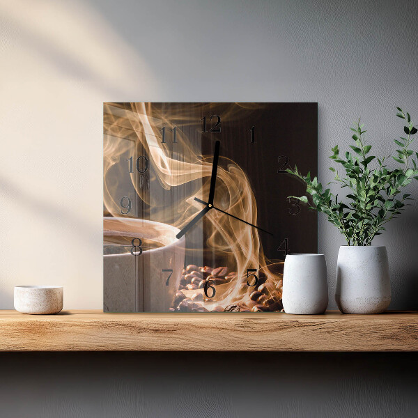 Wanduhr aus glas Tasse Kaffee