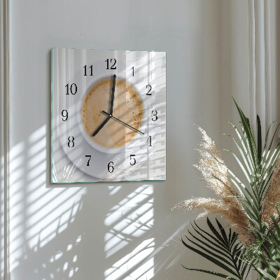 Wanduhr aus glas Tasse Kaffee