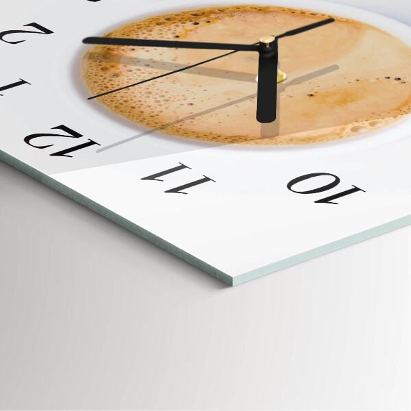 Wanduhr aus glas Tasse Kaffee