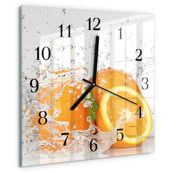 Wanduhr aus glas Orangen