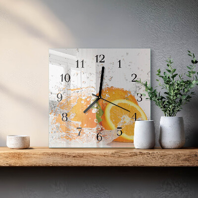 Wanduhr aus glas Orangen