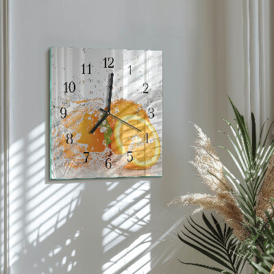 Wanduhr aus glas Orangen