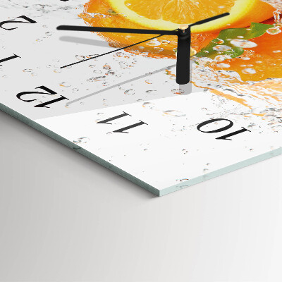Wanduhr aus glas Orangen