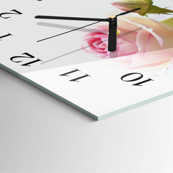 Wanduhr aus glas Rose