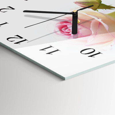 Wanduhr aus glas Rose