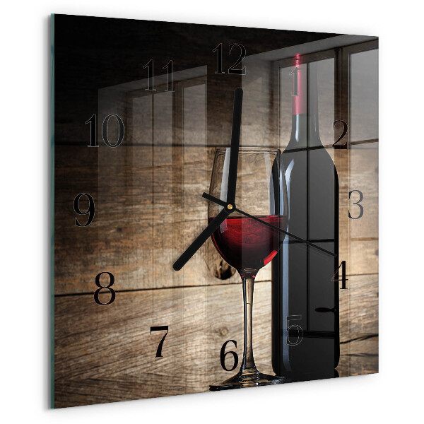Wanduhr aus glas Wein