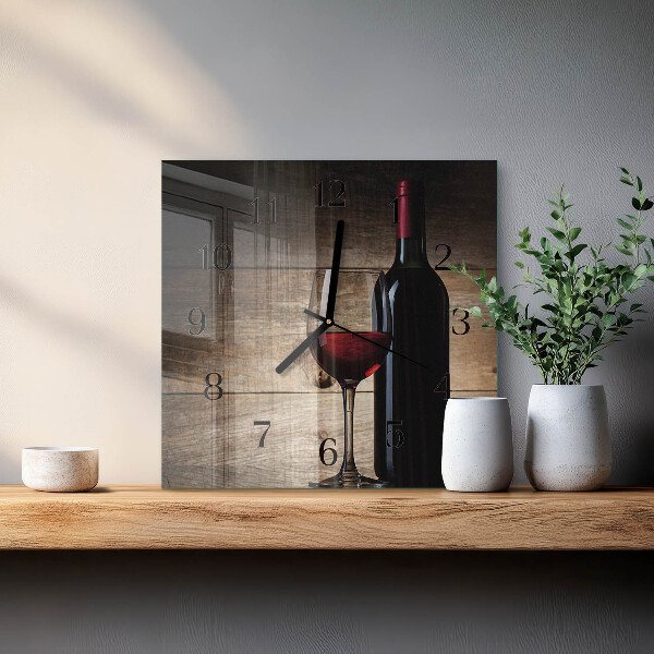 Wanduhr aus glas Wein