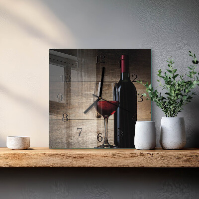 Wanduhr aus glas Wein
