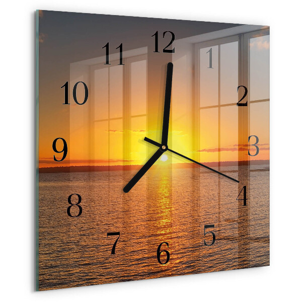 Wanduhr aus glas Sonnenuntergang