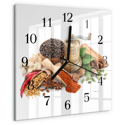 Wanduhr aus glas Gewürze