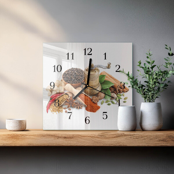 Wanduhr aus glas Gewürze