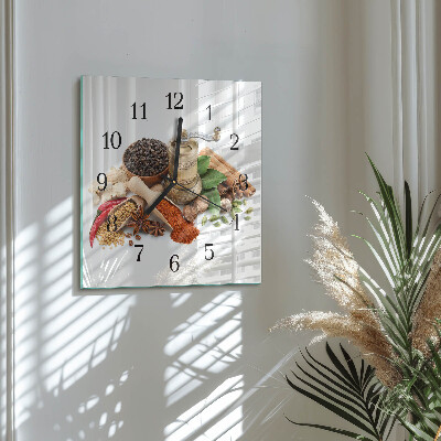 Wanduhr aus glas Gewürze