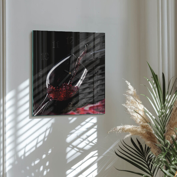 Wanduhr aus glas Wein