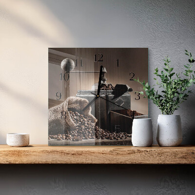 Wanduhr aus glas Kaffeemühle