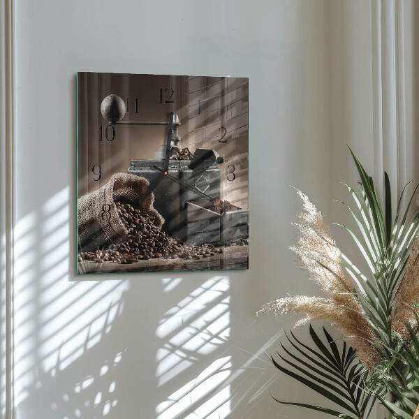 Wanduhr aus glas Kaffeemühle