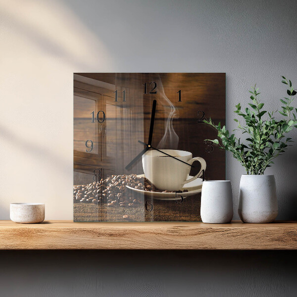 Wanduhr aus glas Kaffee