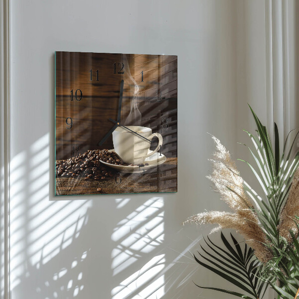 Wanduhr aus glas Kaffee