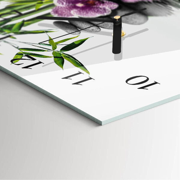 Wanduhr aus glas Blumenbaum