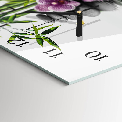 Wanduhr aus glas Orchideensteine