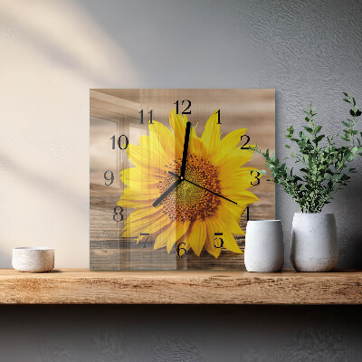 Wanduhr aus glas Sonnenblume