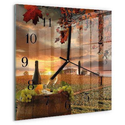 Wanduhr aus glas Wein Natur
