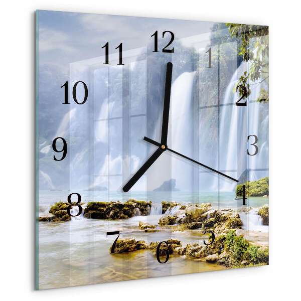 Wanduhr aus glas Wasserfall