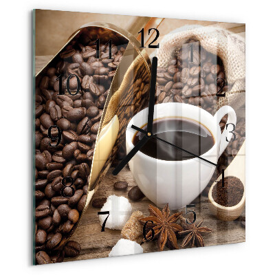 Wanduhr aus glas Kaffee